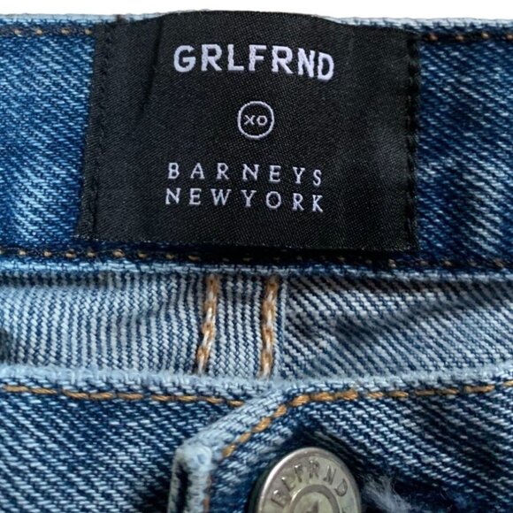 GRLFRND Womens Jeans Crop High Rise Straight Leg Size 28 Blue - Picture 6 of 10